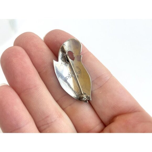 Dancing Angel Fish Shaped Siam Sterling Silver 925 Vintage Nielloware Brooch Pin - Picture 4 of 6